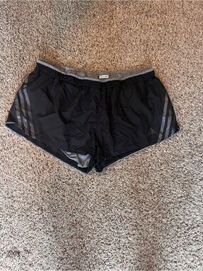 adidas Black and Gray Athletic Running Shorts